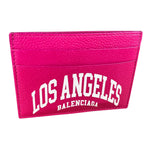 Balenciaga Leather Los Angeles Card Holder Fuchsia