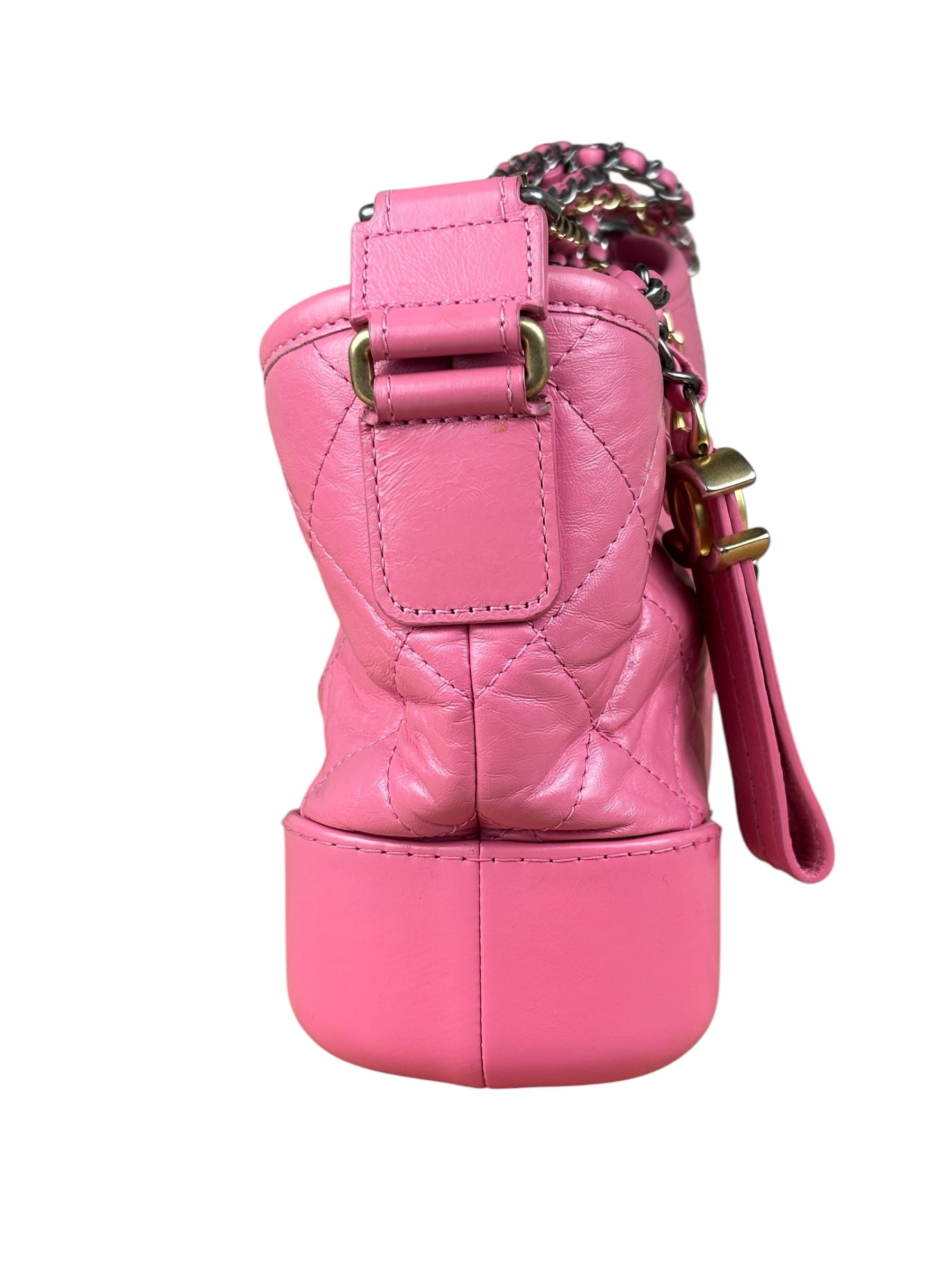 Chanel Pink Quilted Leather Small Gabrielle Hobo Bag 2019