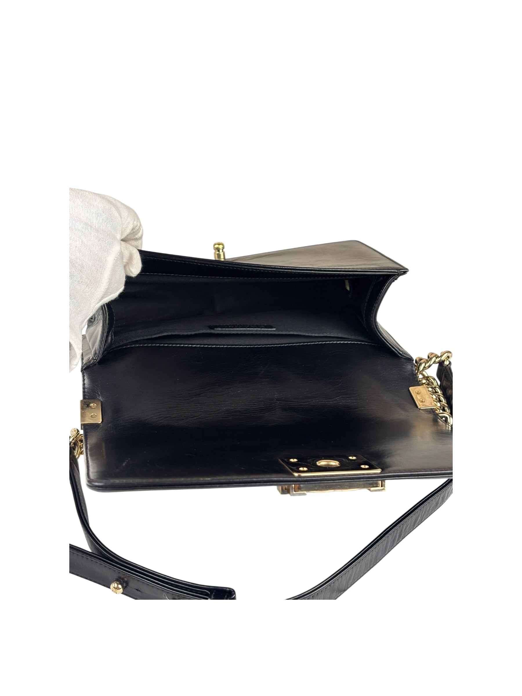 Chanel Black Leather Boy Flap Shoulder Bag 2017