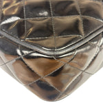Chanel Black Quilted Patent Leather Camera Bag 1989