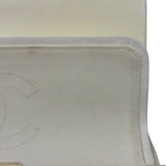 Chanel White Denim/Leather Trim Greek Collection Flower Double Flap Bag 2018