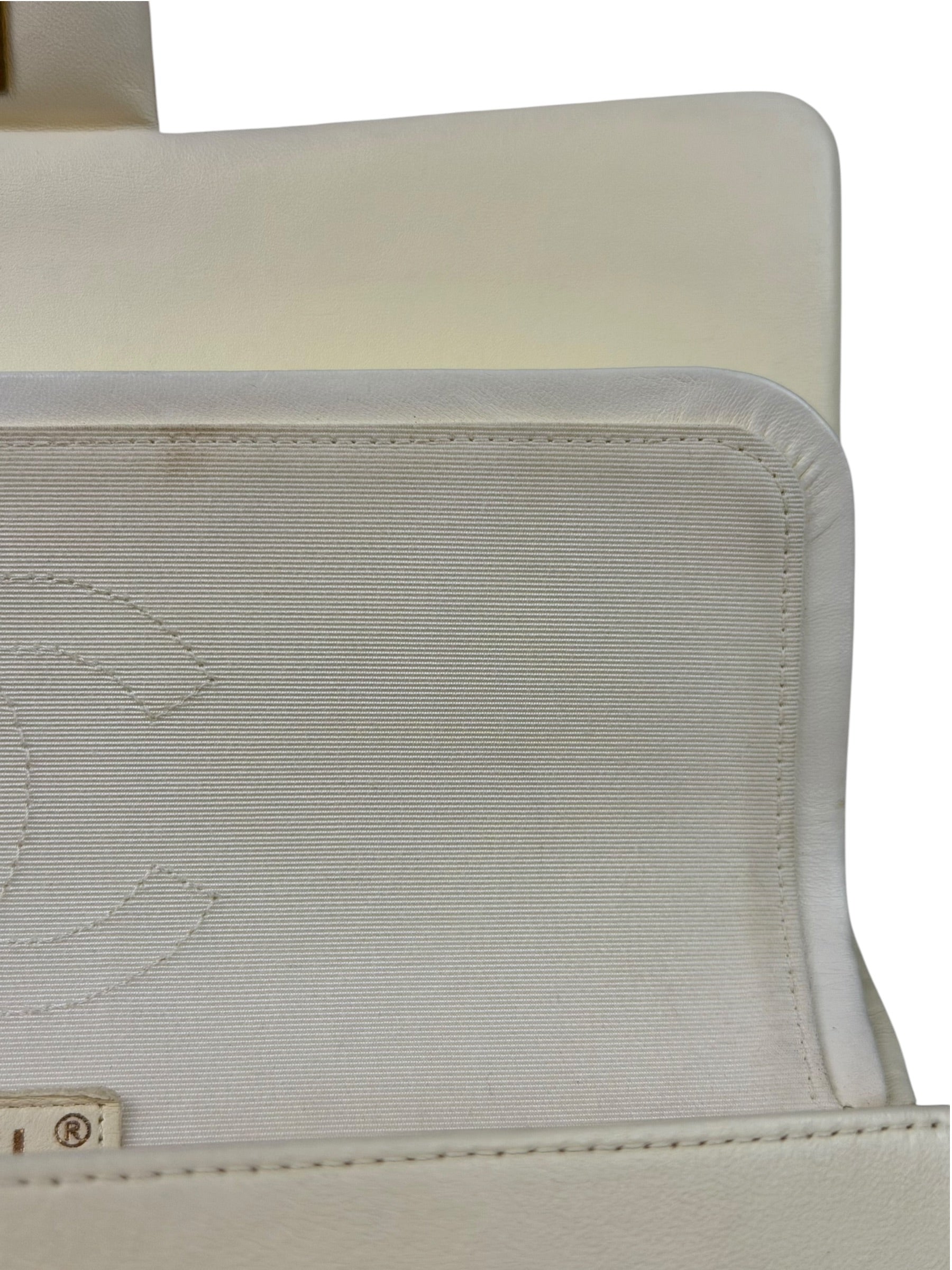 Chanel White Denim/Leather Trim Greek Collection Flower Double Flap Bag 2018