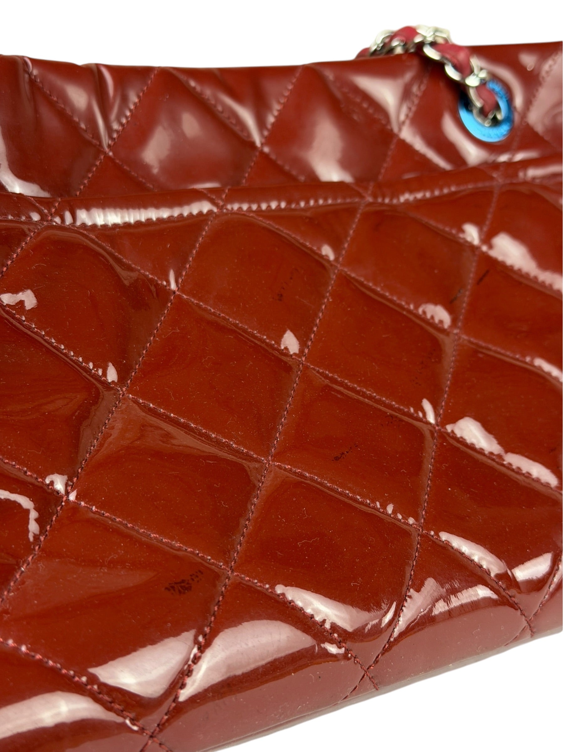 Chanel Patent Red Quilted S Shopper Tote 2013