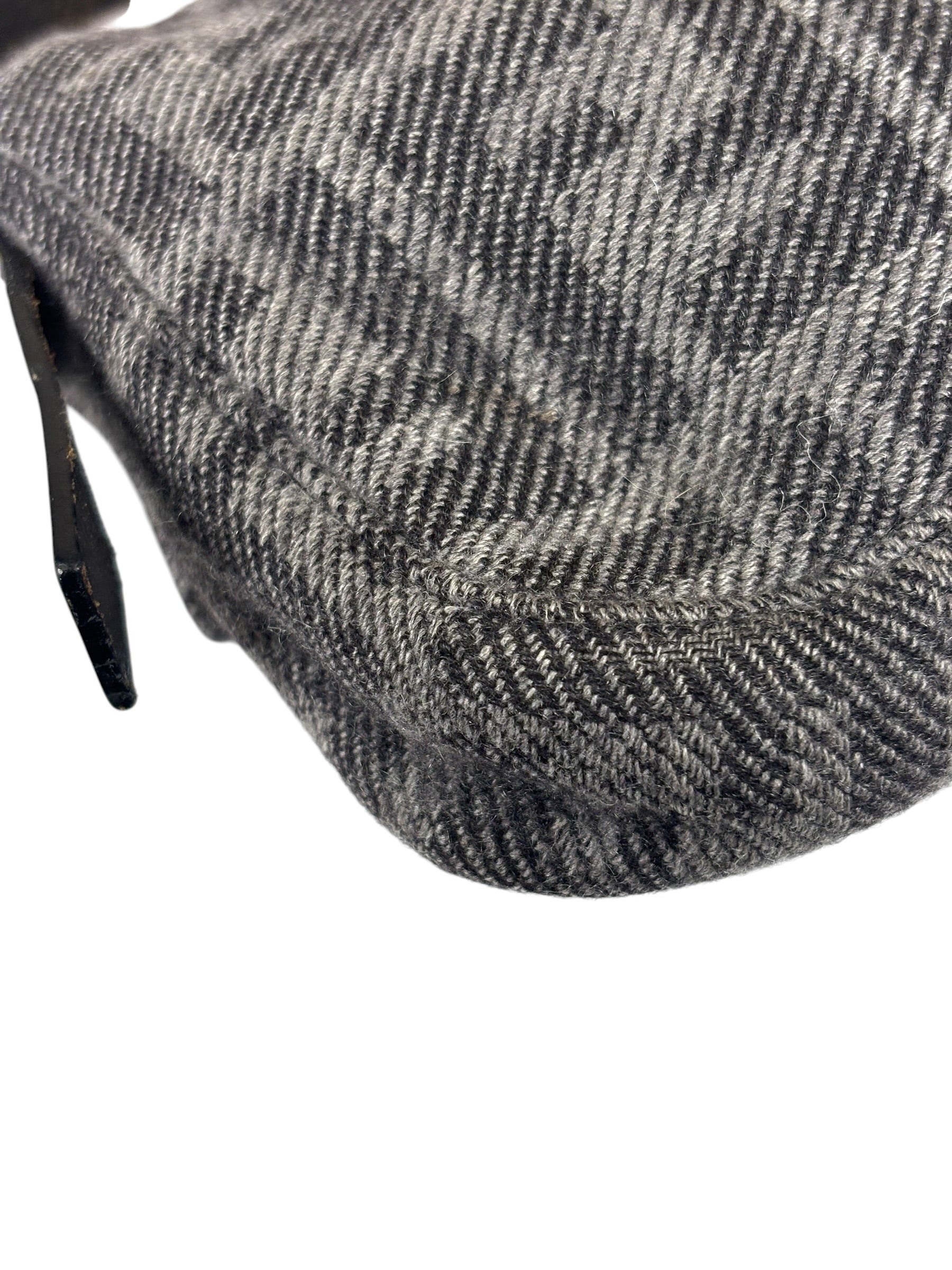Fendi Grey/Black Leather Trim/Wool Zucca Baguette