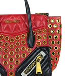 Miu Miu Leather Rings Red Biker Tote