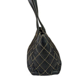 Chanel Black Leather Wild Stitch Surpique Tote 2005