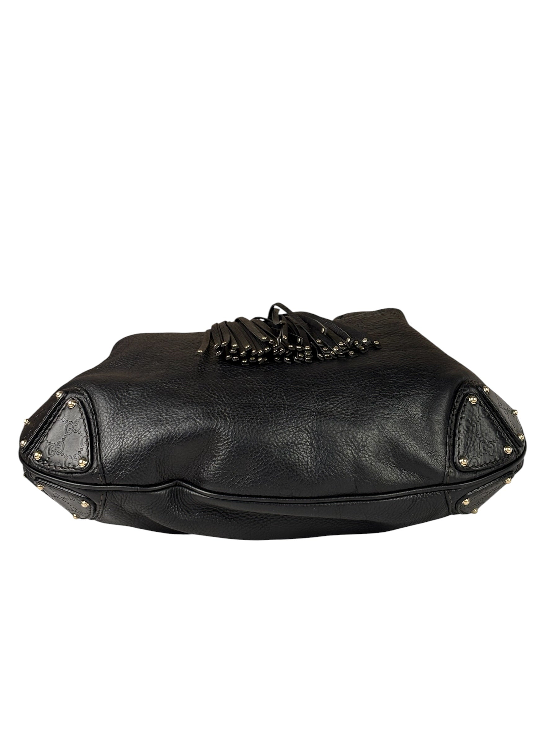 Gucci Black Leather Indy Hobo Bag