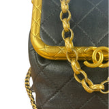 Chanel Black Quilted Leather Kiss-Lock My Crush Micro Bag 2020
