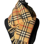 Burberry Brown Check Cashmere Scarf