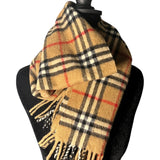 Burberry Brown Check Cashmere Scarf