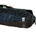 Fendi Vintage Black Sequin Baguette Shoulder Bag