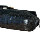 Fendi Vintage Black Sequin Baguette Shoulder Bag