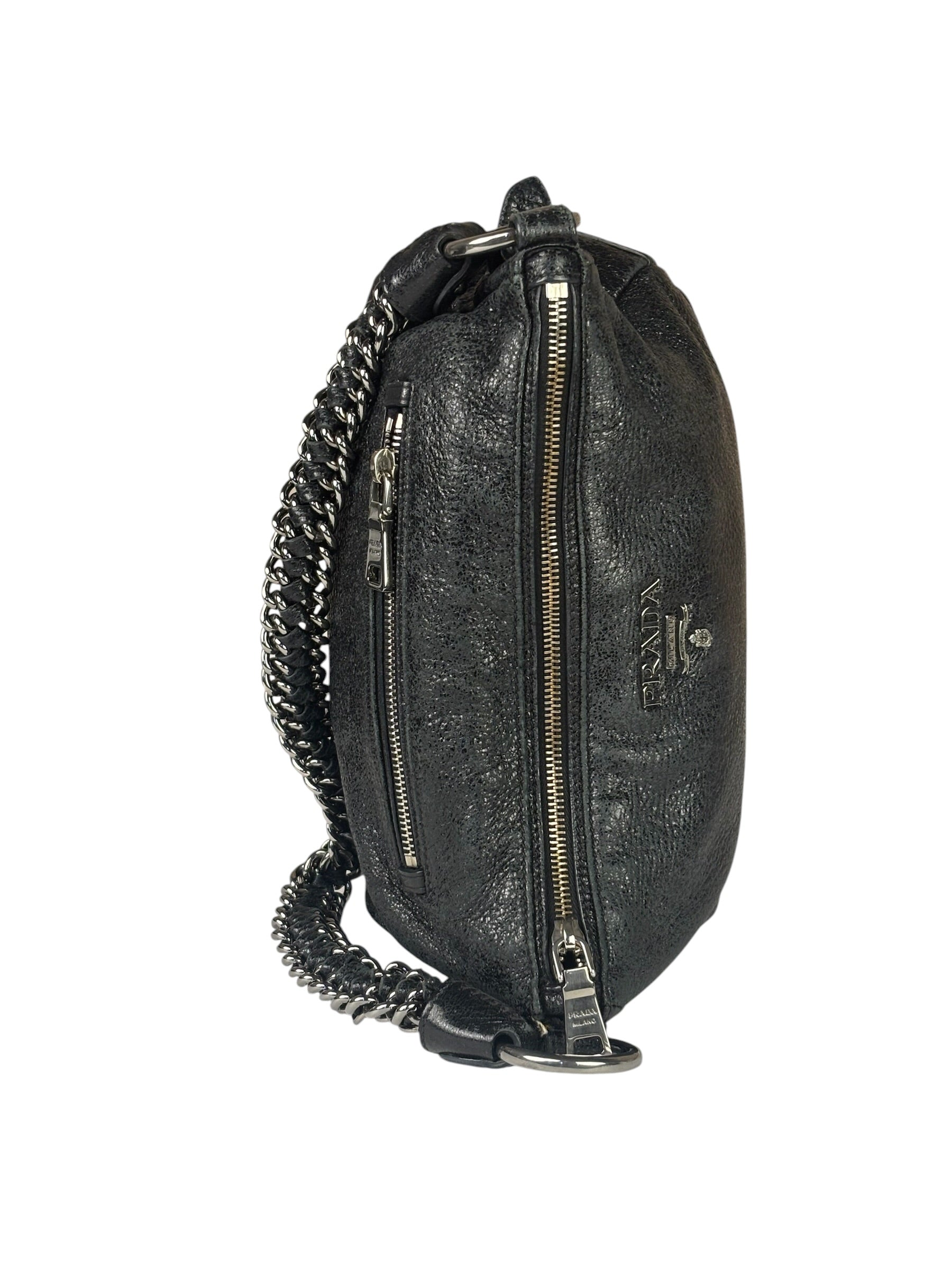 Prada Black Leather Shoulder Bag