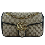 Gucci Beige/Black GG Marmont Shoulder Bag