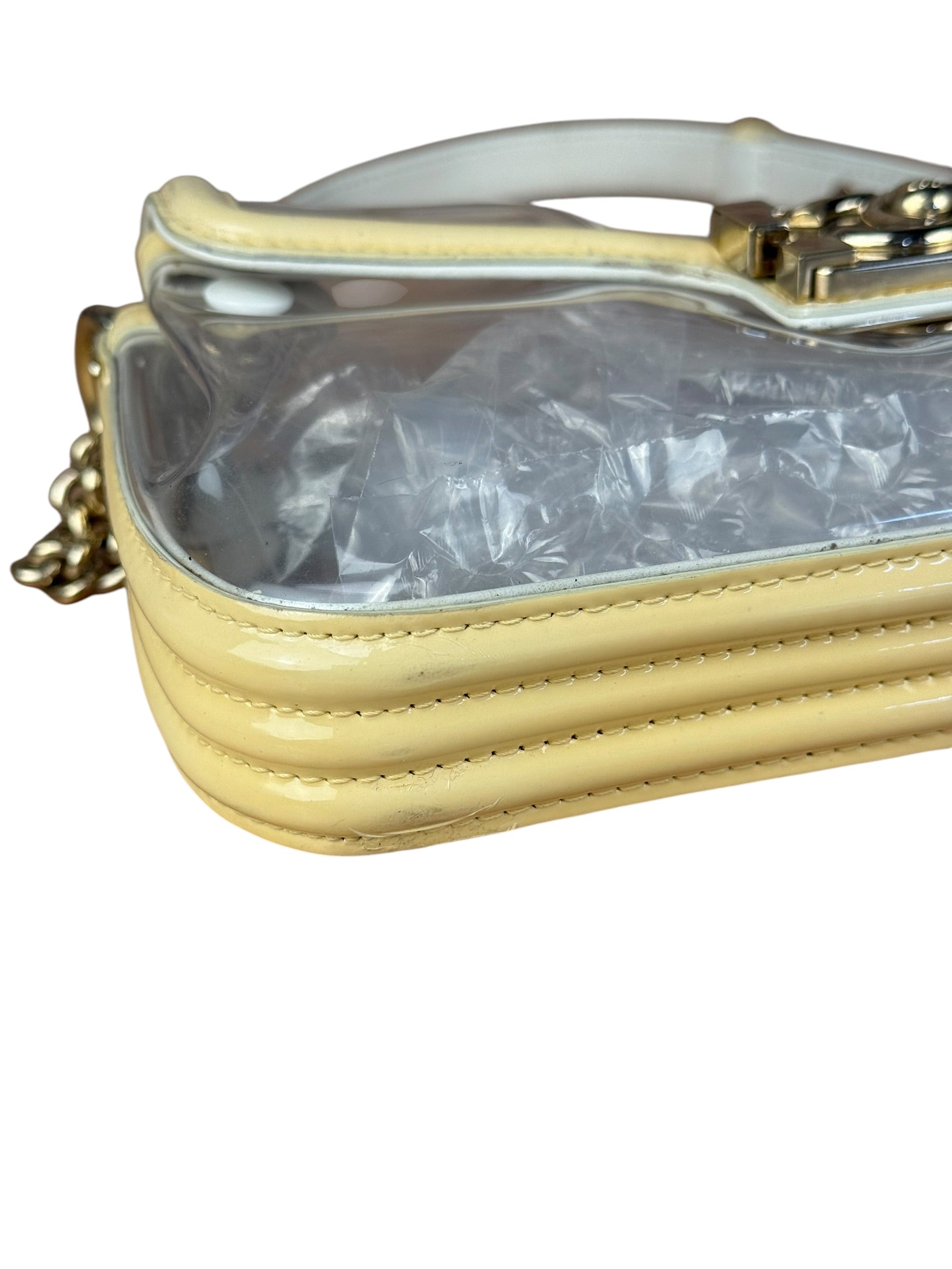 Chanel Yellow Clear PVC Classic Chain Flap Bag 2012