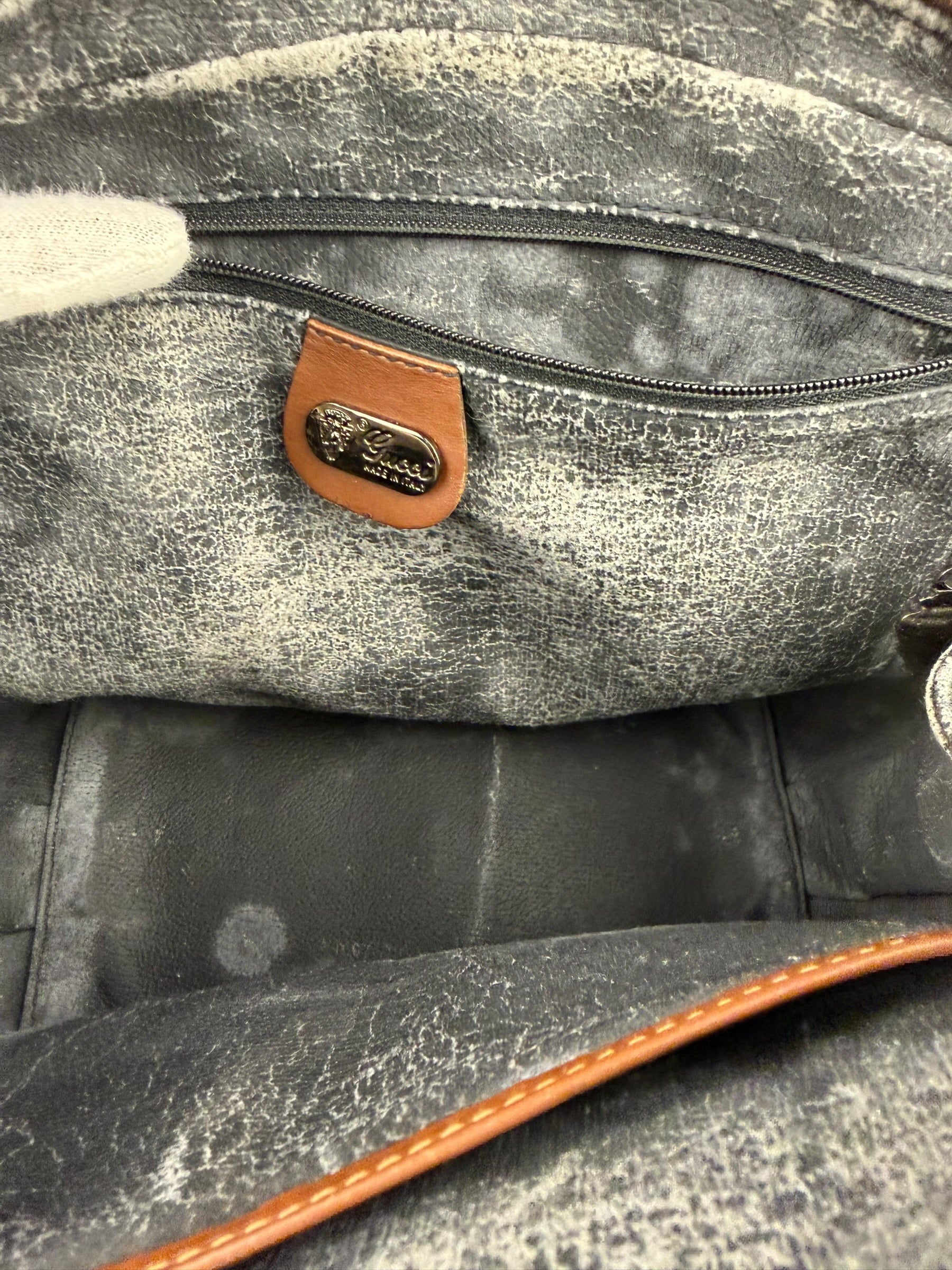 Gucci Vintage Micro GG Black/Brown Supreme Satchel Hand Bag