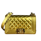 Chanel Gold Metallic CC Boy Bag 2014