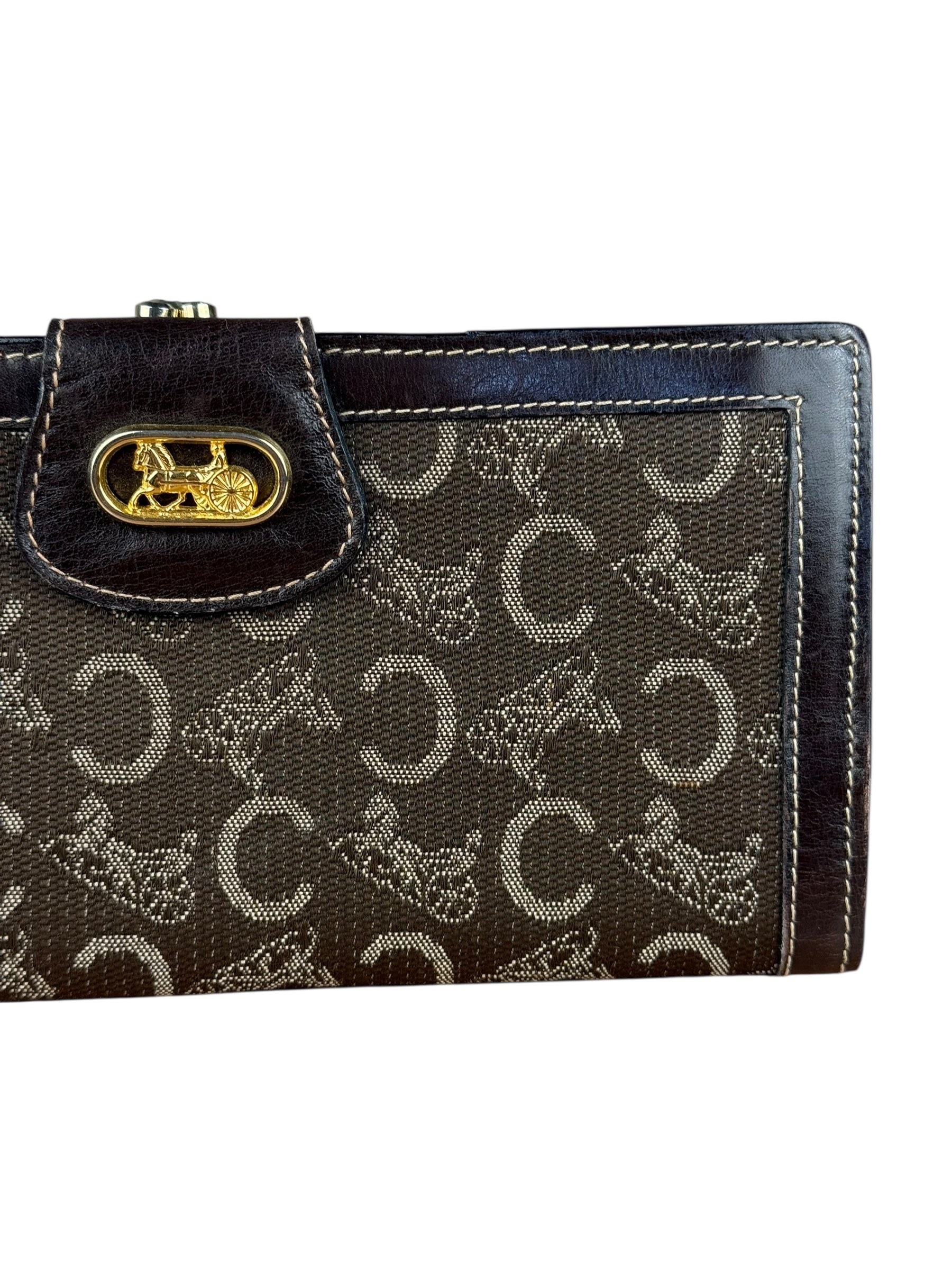 Celine Vintage Macadam Long Wallet Brown