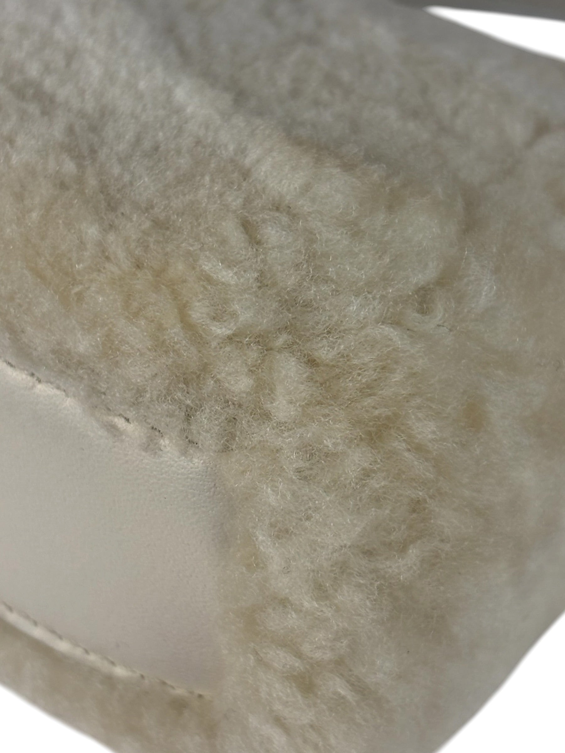 Fendi Cream Fur Lambskin Trim Micro Peekaboo Two-Way Bag