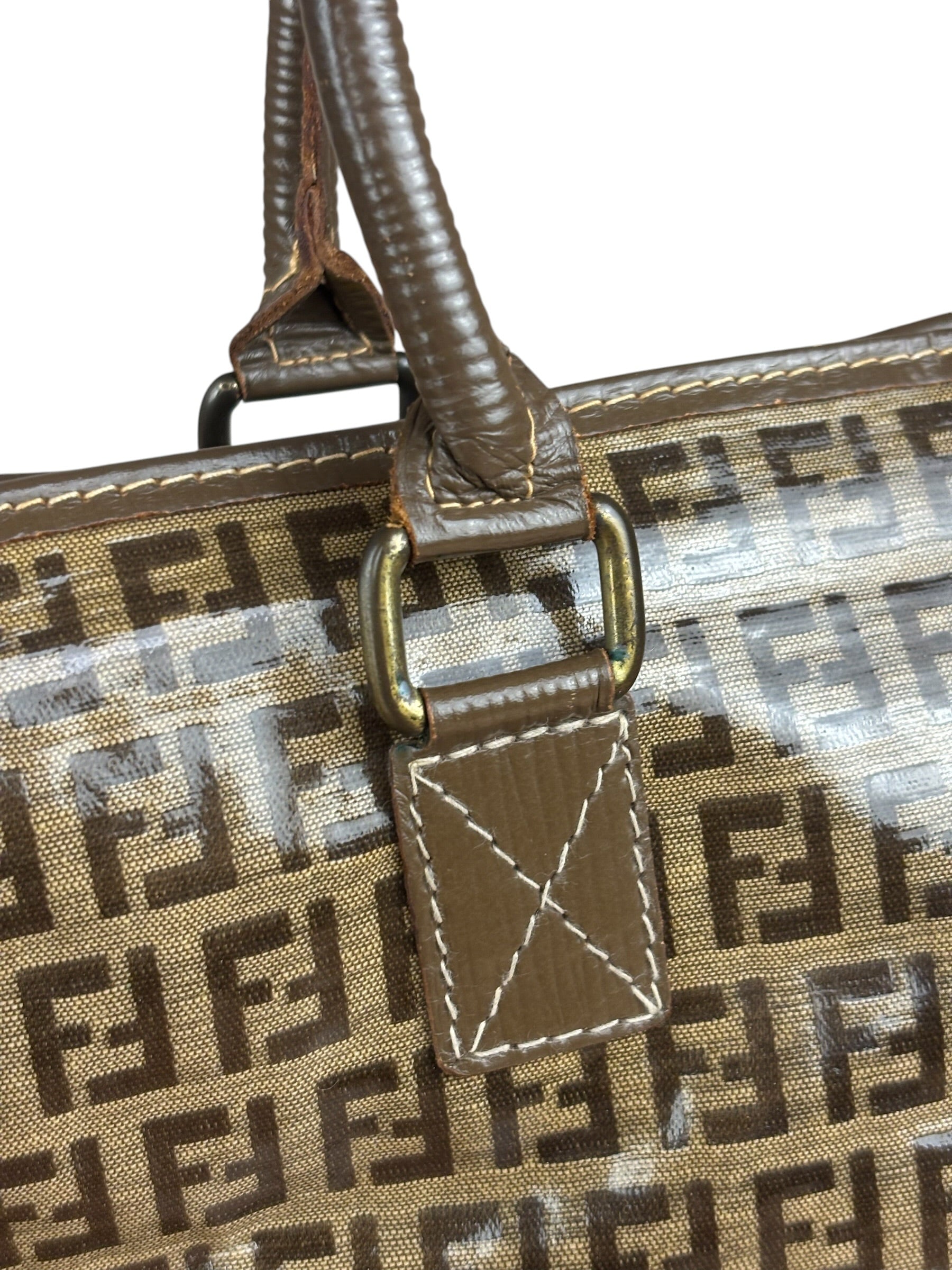 Fendi Brown PVC FF Zucchino Tote Bag