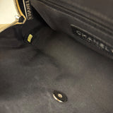 Chanel White Caviar Quilted Top Handle Flap Bag 2018