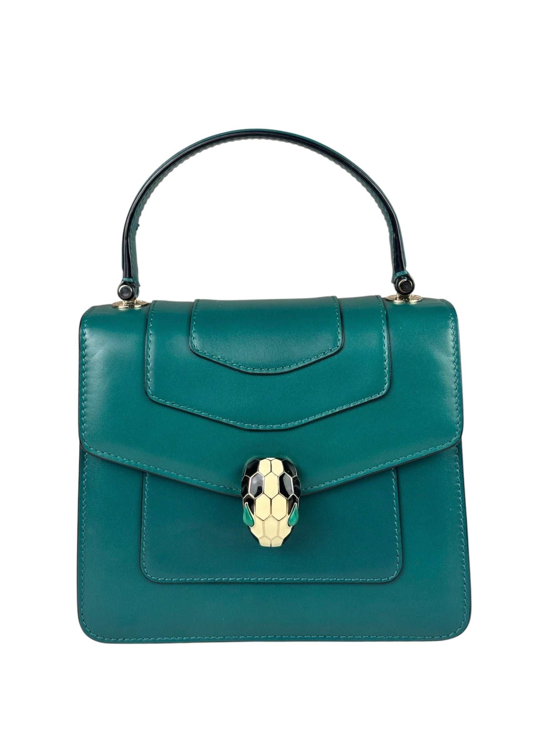 BVLGARI Serpenti Forever Mini Top Handle Bag Green