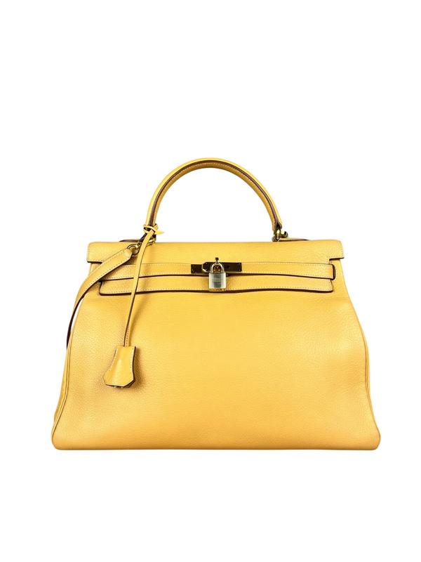 Hermes Kelly 35 Ambre Togo Gold 1997 Handbag