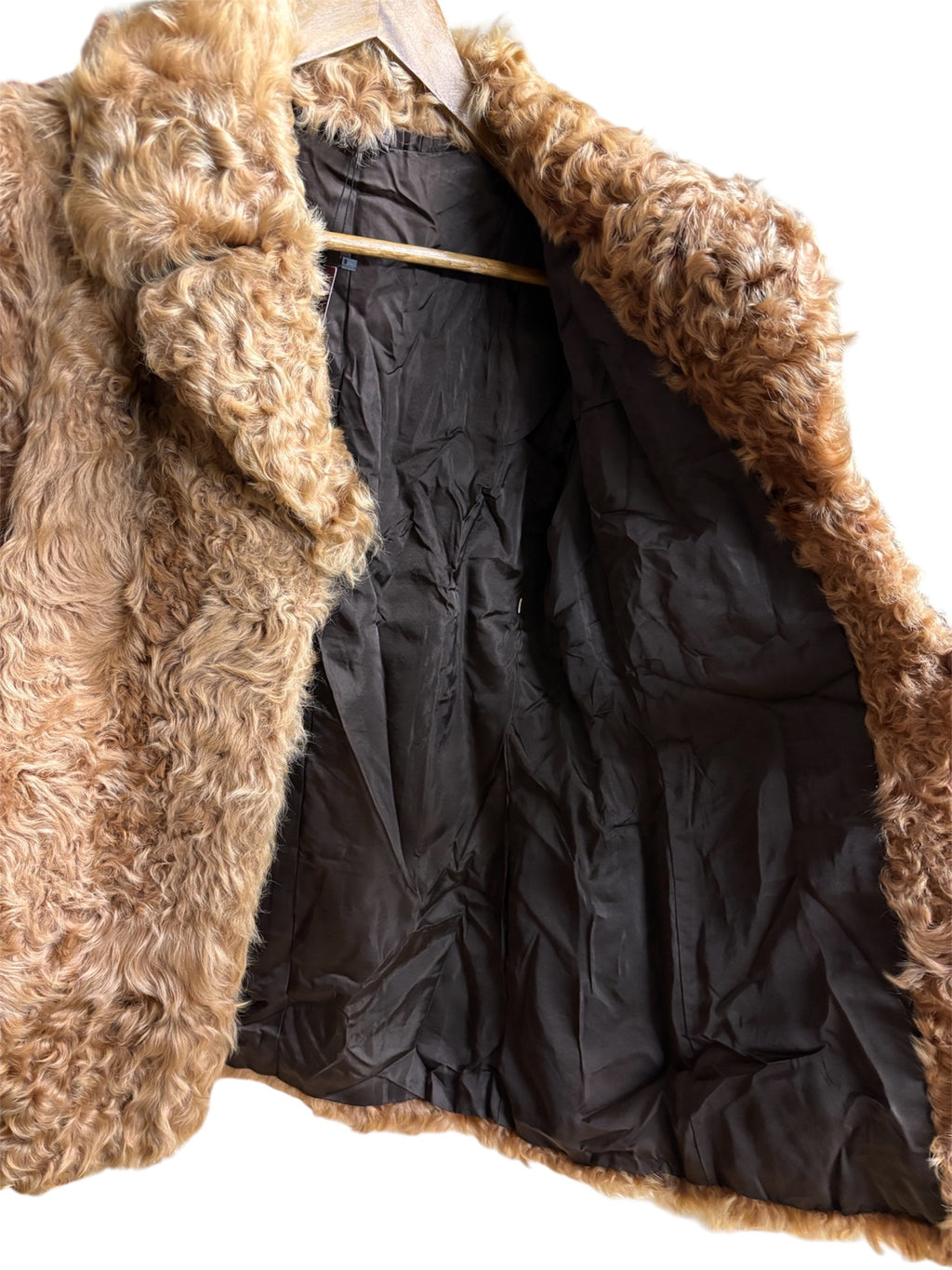 Vintage Brown Leather Trim/Persian Lamb Coat