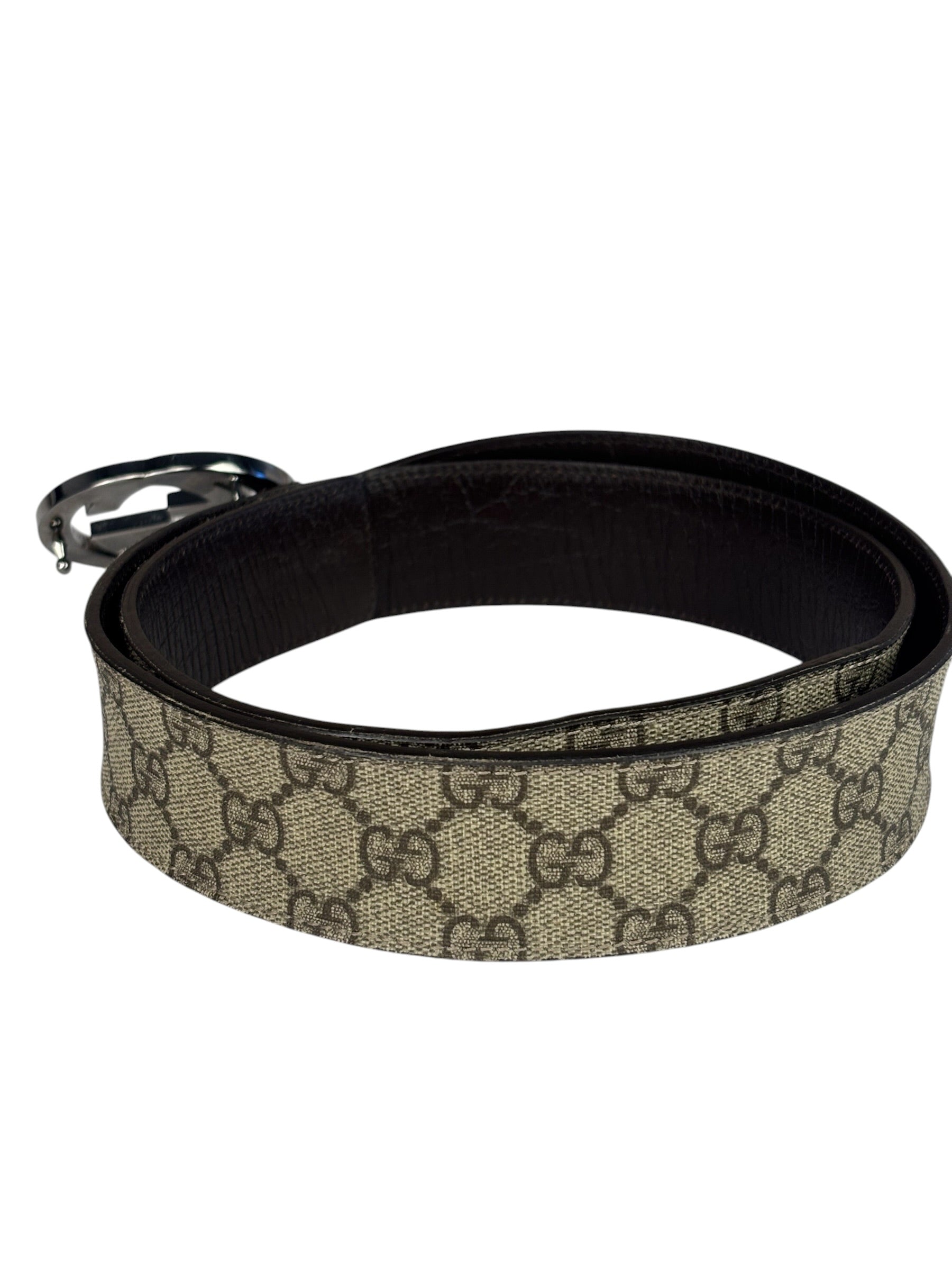 Gucci GG Supreme Leather Interlocking G Belt