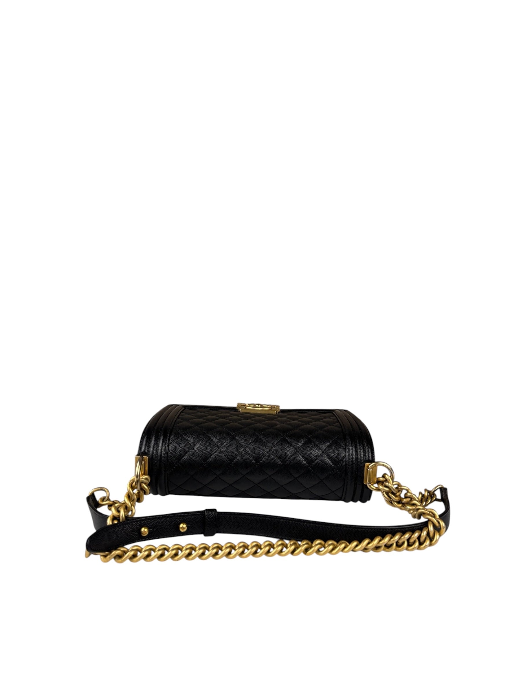 Chanel Black Caviar Leather Boy Bag