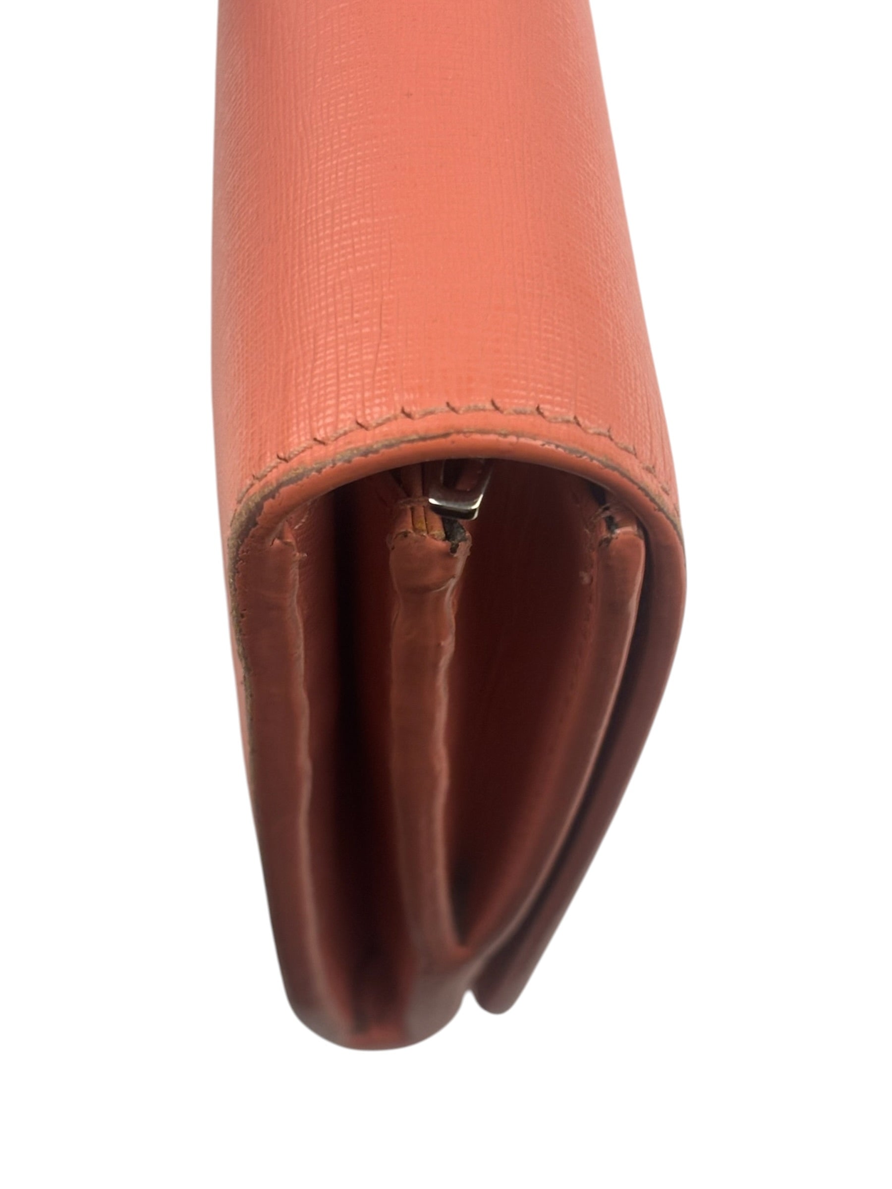Balenciaga Salmon Pink Leather Essential Money Flap Wallet