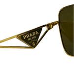 Prada Black/Gold PR A52S Rectangular Sunglasses