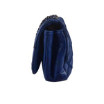 Chanel Blue Leather Diamond Stitch Iridescent Chain Flap Bag 2012