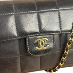 Chanel Black Lambskin Mini Chocolate Bar Flap Bag 2005