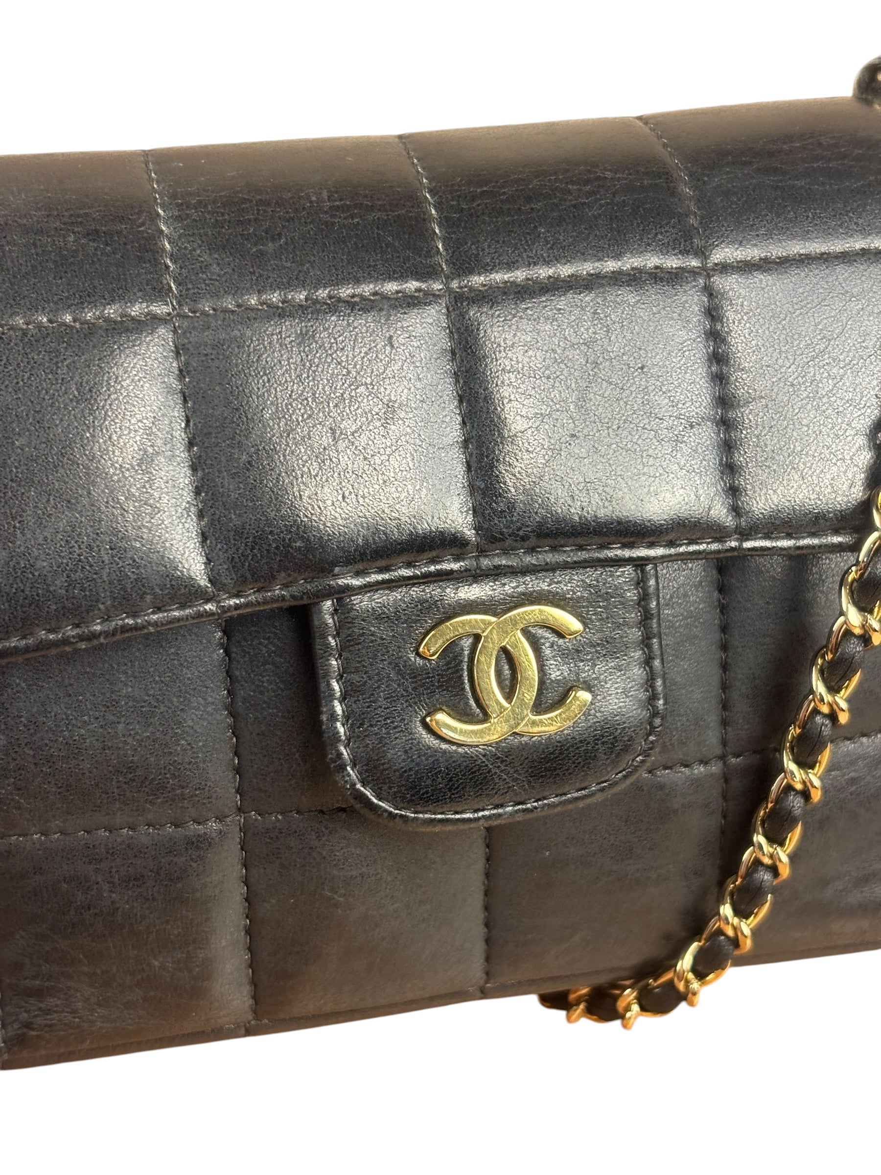Chanel Black Lambskin Mini Chocolate Bar Flap Bag 2005