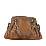 Chloe Caramel Tan Leather Paraty Medium Two-Way Bag