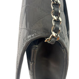 Chanel Grey Quilted Patent Leather Wallet-On-Chain 2012