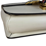 Gucci White Leather Queen Margaret Bee Embellished Shoulder Bag
