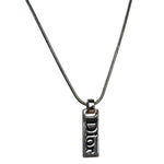 Christian Dior Vintage Logo Plate Pendant Necklace