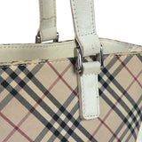 Burberry White Leather Trim Nova Check Shoulder Bag