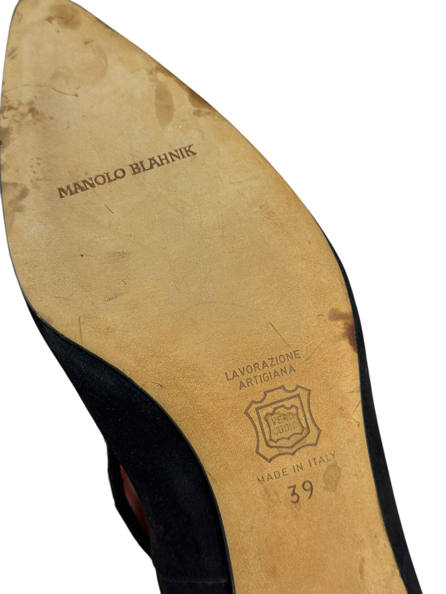 Manolo Blahnik Brown Suede Strappy Heels