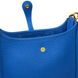 Hermes Bleu Hydra Leather Clemence Cordage Mini Evelyne TMP16