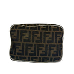 Fendi Brown Leather Trim Zucca Hobo Bag