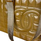 Chanel Vintage Patent Chocolate Bar Bowler Bag