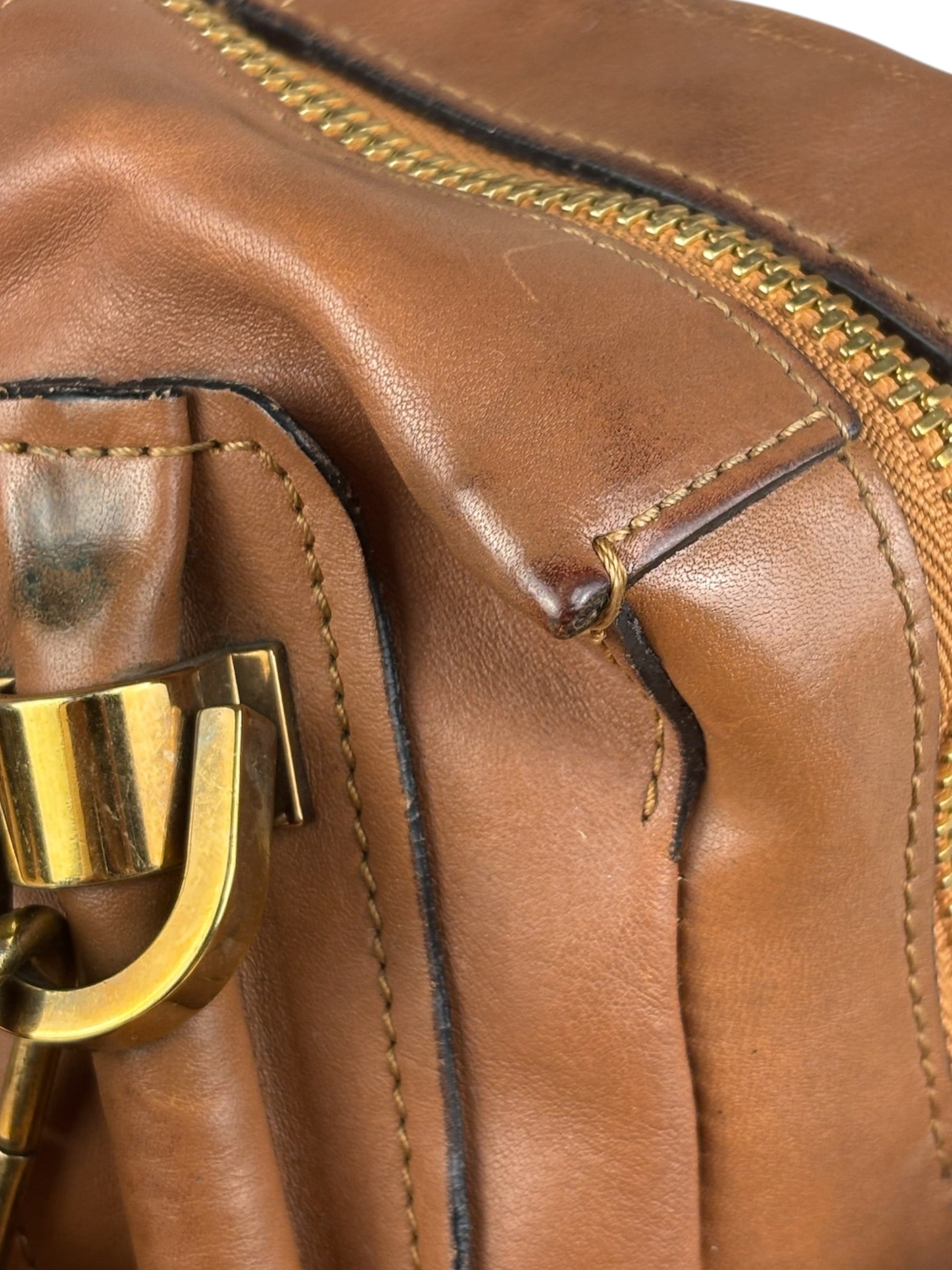 Chloe Caramel Tan Leather Paraty Medium Two-Way Bag