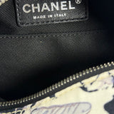 Chanel White/Black Patent Leather Trim Airplane CC Handle Bag 2005
