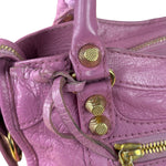 Balenciaga Purple Leather Velo Moto Two-Way Bag