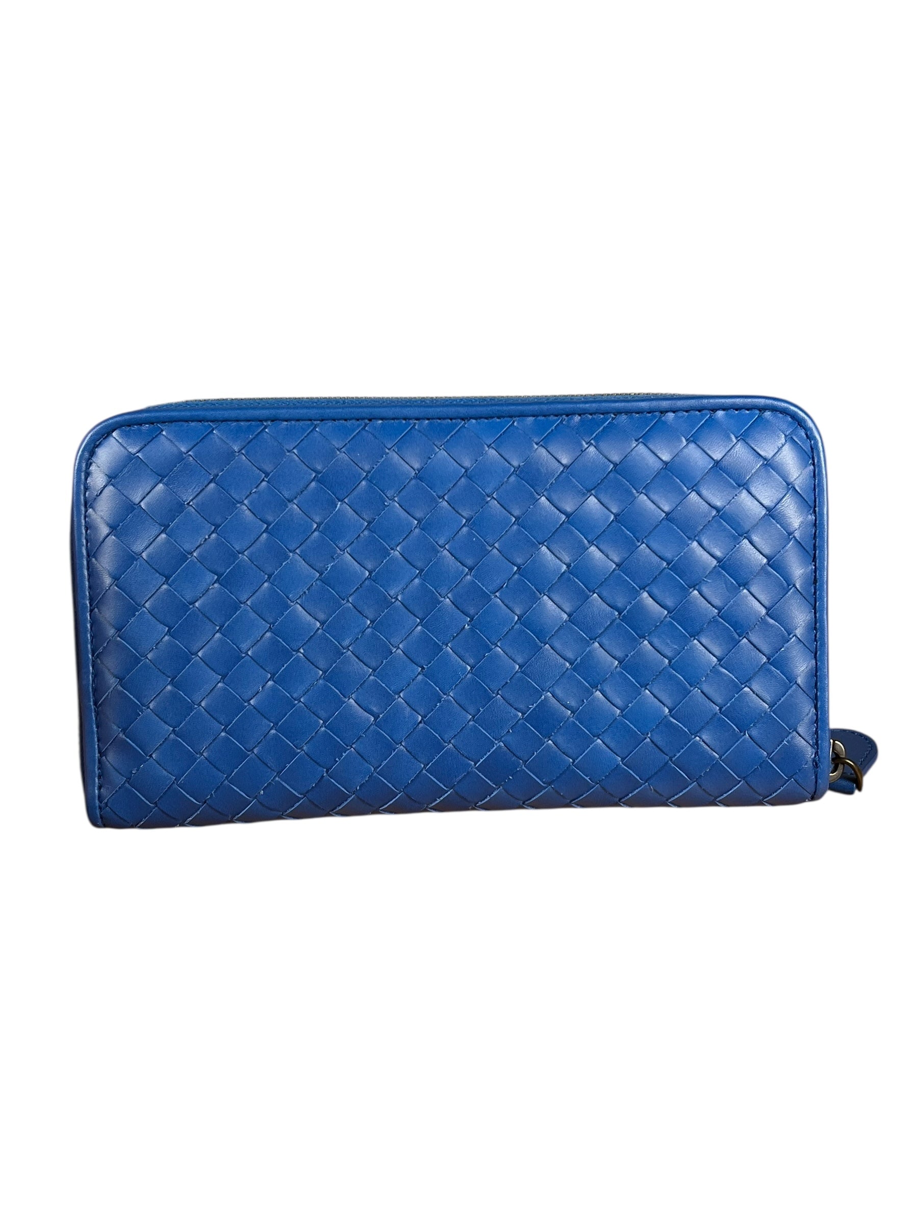 Bottega Veneta Intrecciato Long Wallet Blue