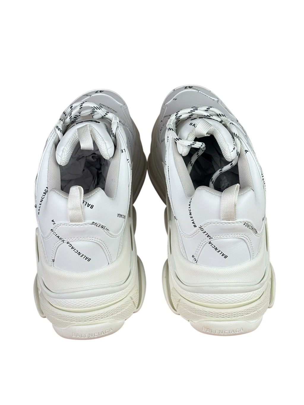 Balencaiga Triple S Sneakers All Over Logo White