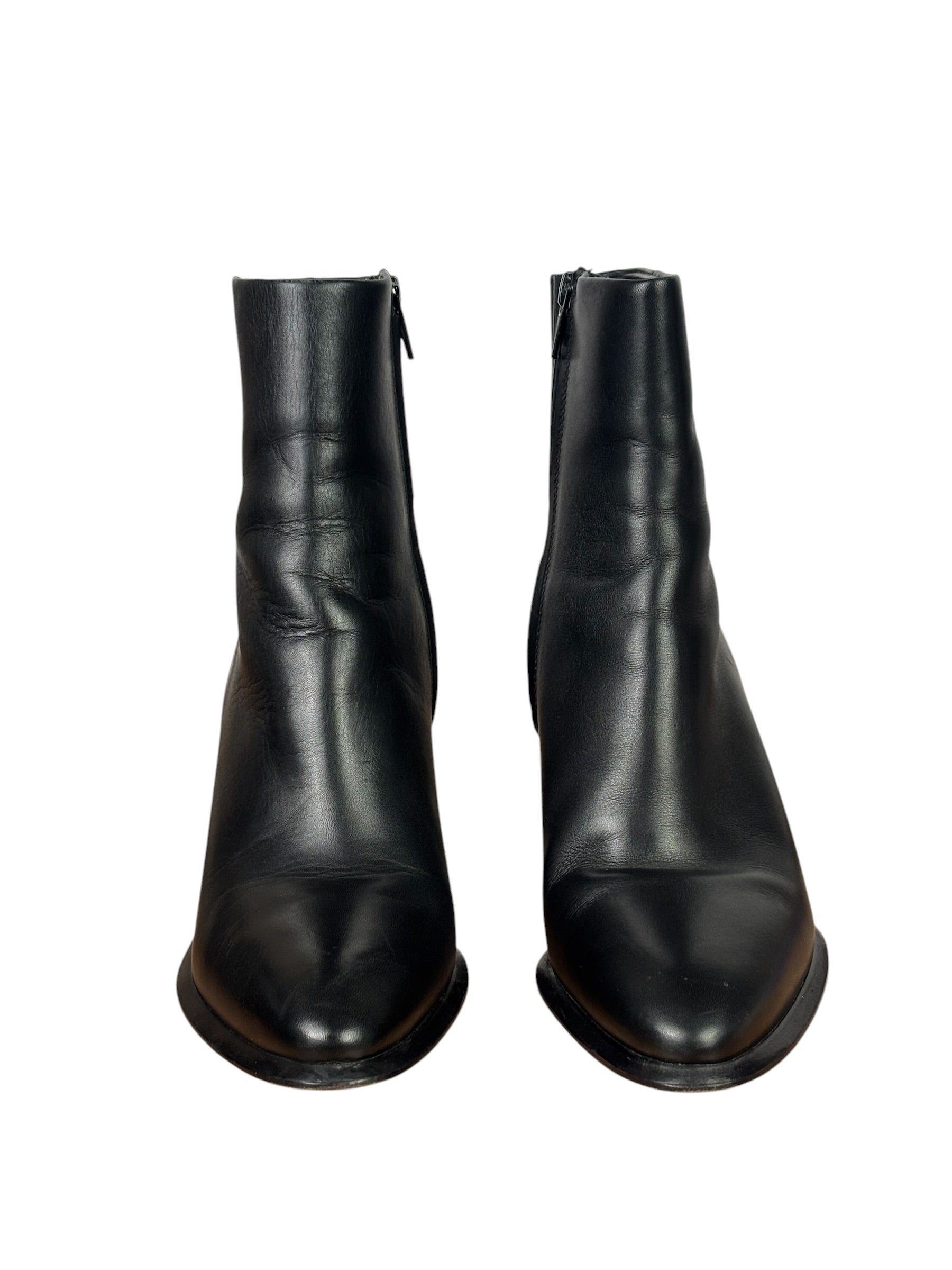 Alexander Wang Black Leather Gabi Cutout Heel Ankle Boots